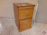 Wood File Cabinet w/Key - 2 Drawer - 19