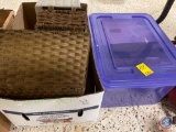 Woven Baskets, Plastic File Folder Tote...and Plastic Bowls w/Lids