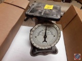 Vintage National Family Scale, Fire Extinguisher, Film-Gard Plastic Roll, Chicago Electric