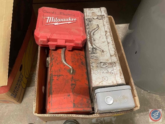 Milwaukee Case, Red Metal Tool Box, Intermatic Box and Metal Case {{ALL EMPTY}}