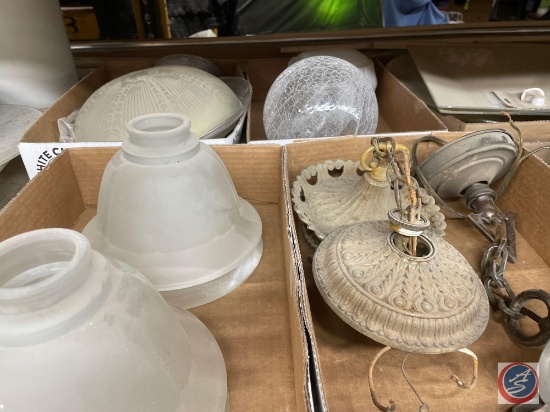Assorted Light Fixtures and Glass Shades