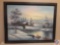 Framed Print of Snowy Countryside Measuring 54'' X 42''