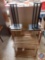 (2) Pedestal Stands Measuring 12'' X 12'' X 22'', Two Tier Wood Stand Measuring 34 1/2'' X 12'' X