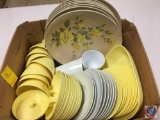 Texas Ware Dishes Including Cups, Saucers and Bowls and Other Plastic Dishes