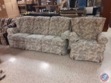 Three Seater Couch with Two Reclining Sides {{WEAR AND TEAR ON CUSHION CORNERS}} and Matching