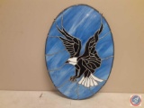 Stained Glass Sun Cather of Eagle Measuring 18 1/2'' X 26''