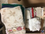 Assorted Table Cloths And Different Variety......Of Towels Plus More...