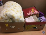Nebraska Cornhusker Pendleton Throw (collectible throw, never been open), Assorted Linens...