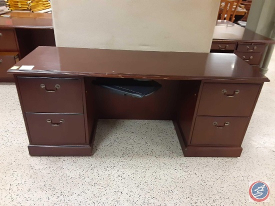 JSI Four Drawer Office Desk with Slide-Out for Keyboard Measuring 72'' X 24'' X 29''...
