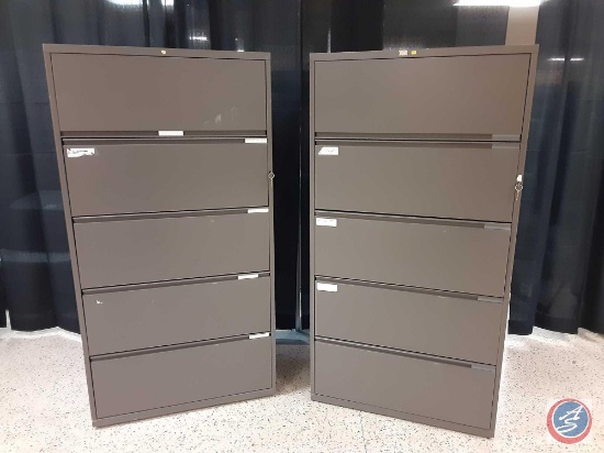 {{2X$BID}} Five Door Legal Cabinets Measuring 36'' X 18'' X 69'' {{WITH KEYS}}