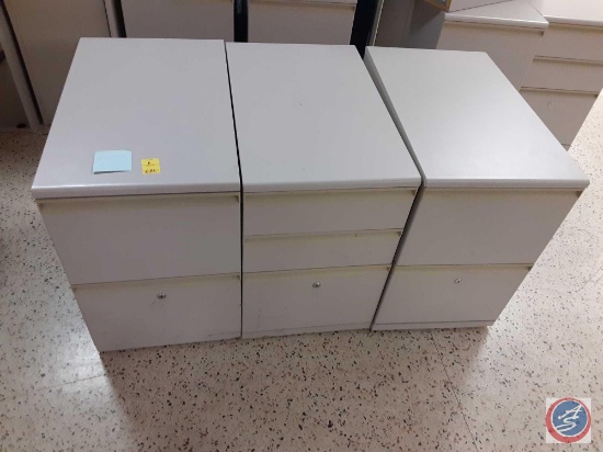 (2) Two Drawer Filing Cabinets and (1) Three Drawer Filing Cabinet Measuring 16 1/2'' X 27 1/2'' X