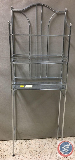 Free Standing Over the Toilet Chrome Rack 23" x 10 1/2" x 67 1/2"