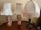 (3) Table Top Lamps and Metal Framed Chair Measuring 28 1/2''