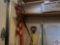 Shovel, Push Broom, Kitchen Broom, American Flag on Pole and Little Tikes Fishing Pole