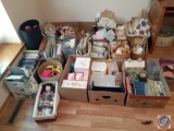 Crafting Supplies Including Looms, Ribbon, Roll of Mesh, Wood Boxes, Plastic Organizers, Wicker