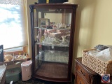 Glass Front Display Case Measuring 3'' X 12'' X 58'' Including Knick Knacks