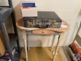 Side Table with Drawer Measuring 30'' X 16'' X 31'' {{NEEDS REFINISHED}}, CPR Call Blocker V5000,