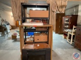 Rotring Case, TV Cabinet Measuring 35'' X 19'' X 46 1/2'', Five Tier Plastic Shelving Unit Measuring