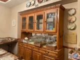 Lighted Two Piece Hutch Bottom Measuring 72'' X 17'' X 32'' and Top Measuring 68'' X 15'' X 45 1/2''
