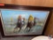 Framed Painting of (2) Jockeys and Horses Racing Signature Not Legible Measuring 44'' X 33''