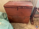 (2) Wooden Trunks with Latches Measuring 27 1/2'' X 15 1/2'' X 14''