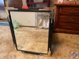 Vintage End Table Measuring 27'' X 27'' X 20'' and Hanging Mirror Measuring 28'' X 34''