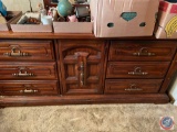 Six Drawer Dresser Measuring 72'' X 19'' X 31'' with Attached Mirror Measuring 26'' X 47''