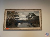Framed Painting Signed Bodimo Measuring 53'' X 29''