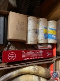 Spools of Twine, Horseshoe, Screws, JC Higgins Shotgun Cleaning Outfit and More