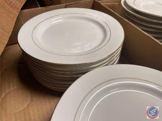 Set Of Gibson China Plates And Coffe Cups