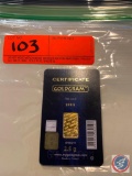 Goldgram 999.9 Fine Gold, weighing 2.5 grams, Istanbul Refinery Serial # U71415