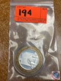 LIMITED EDITION CASINO GAMING TOKEN .999 SILVER $10 8TH ANNIVERSARY JULY 28, 2003 1995-2003 SILVER