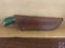 Hand Forged Damascus Skinning Knife With Green And Red Handle Measuring (8