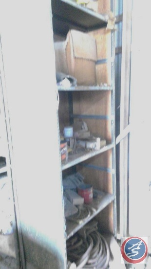 (1) 3x16 shelving unit All One Money, assorted electrical components