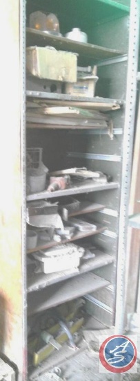 (1) 3x16 shelving unit All One Money, assorted electrical components