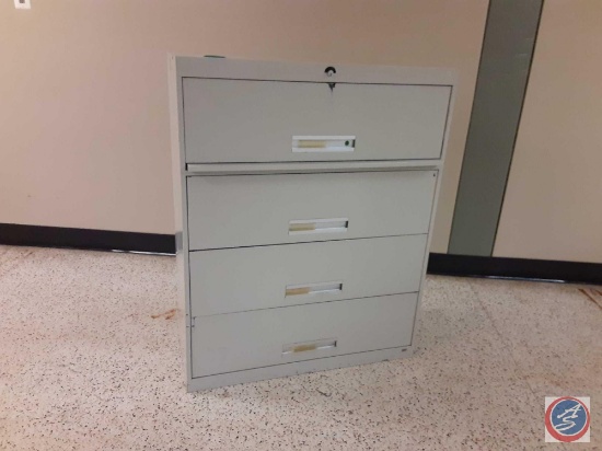 Lateral File Cabinet (no key) - (4) Drawer with 4 roll-out shelves and 1 pull-out shelf... 42" x 18"