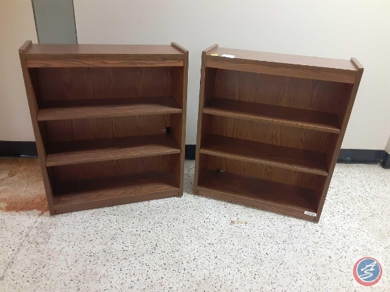 (2) Bookcases (wood grain) / 3 Shelves - 36" x 13" x 42"