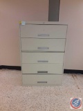 Lateral File Cabinet (no key) - (5) Drawer with 4 roll-out shelves and 1 File Drawer 42