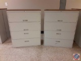 {{2X$BID}} Lateral File Cabinet / Wood Top (no key) - (4) Drawer with 2 roll-out shelves - 42