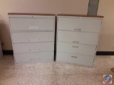 {{2X$BID}} Lateral File Cabinet / Wood Top (no key) - (4) Drawer with 2 roll-out shelves - 42
