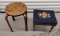 Blue Foot Stool and round little side table