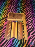 2 Hand Crafted Wooden Trivets one made from 2 different woods and the other from 7 different woods