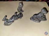 3 Pewter Figurines, signed (dog)