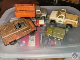 Vintage Tonka...metal van and truck, a ERTL Truck and a Army truck