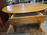 1 Drawer Oak Wood End Table