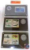 (3) Commemorative stamp plaques; Conservation release June 12, 1971 & September 20, 1972; U.S.