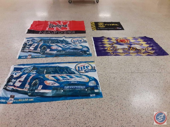 Flags - Huskers Nation, (2) Miller Lite Racing, Crown Royal and XM Nation...