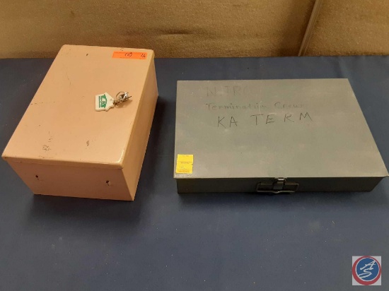 Metal Box w/Key and Plastic Organizer