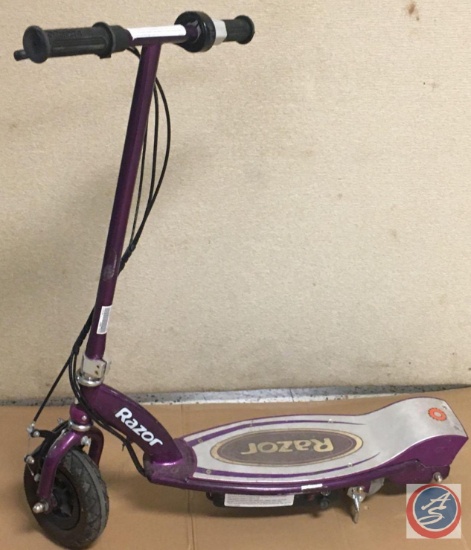 Razor Black Label E100 Electric Scooter - Purple, for Kids Ages 8+ and up to 120 lbs, 8" Pneumatic