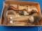 (1) Flat assorted items; plane handles, trammel points,...